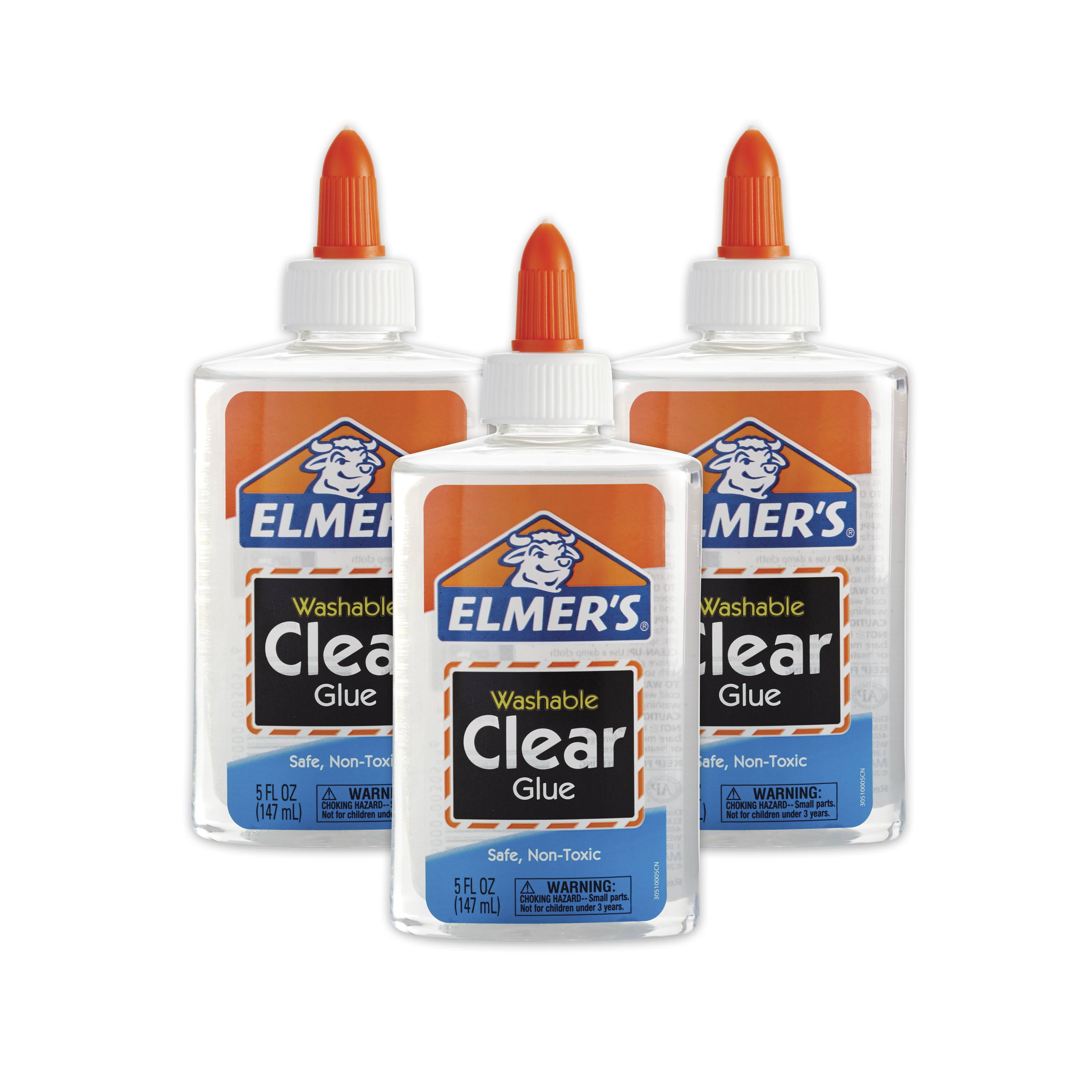 Elmer's Liquid School Glue, Clear, Washable, 5 Ounces, 3 Count 