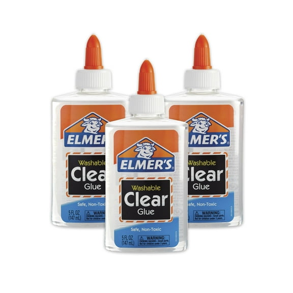 Elmer's Liquid School Glue, Clear, Washable, 5 Ounces, 3 Count