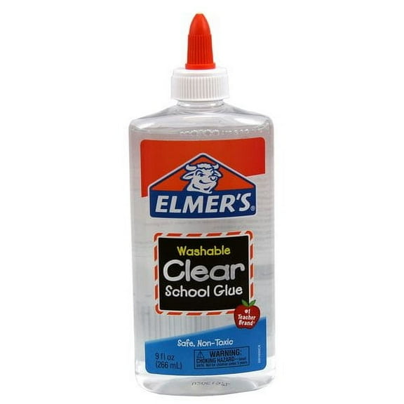 Elmer's Liquid School Glue, Clear, Washable, 9 Ounces, 1 Count