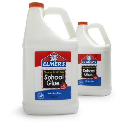 Elmer's Liquid School Glue, Washable, Great for Making Slime, 1 Gallon, 2 Count