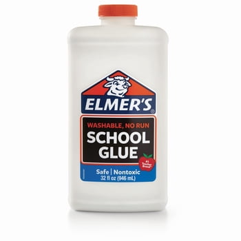 Elmer's Liquid School Glue, White, Washable, Great for Making Slime, 1-Quart (32 oz.), Dry time 5 min.