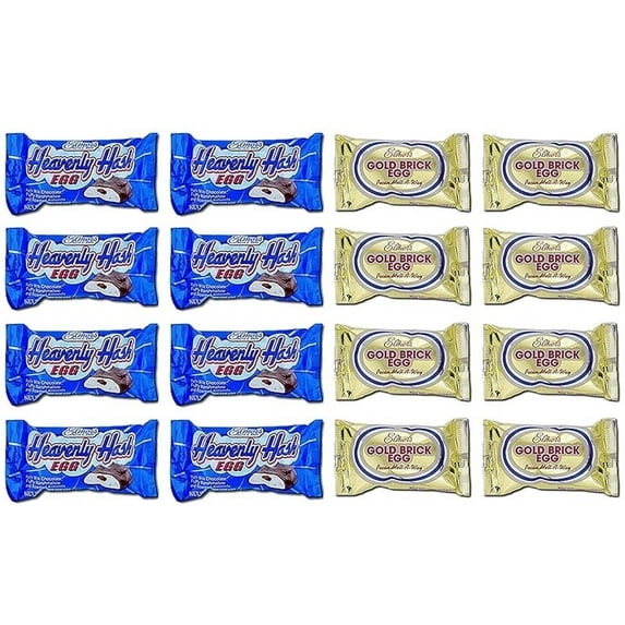 Elmer's Milk Chocolate Gold Brick Eggs(8), Heavenly Hash Eggs (8) Easter Candy Makes Great Easter Basket Bag Stuffers