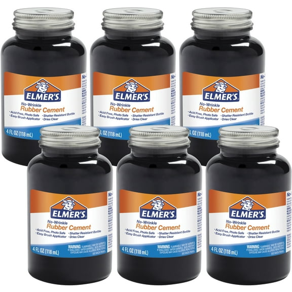 Elmer's No-Wrinkle Rubber Cement-4oz, Multipack Of 6-