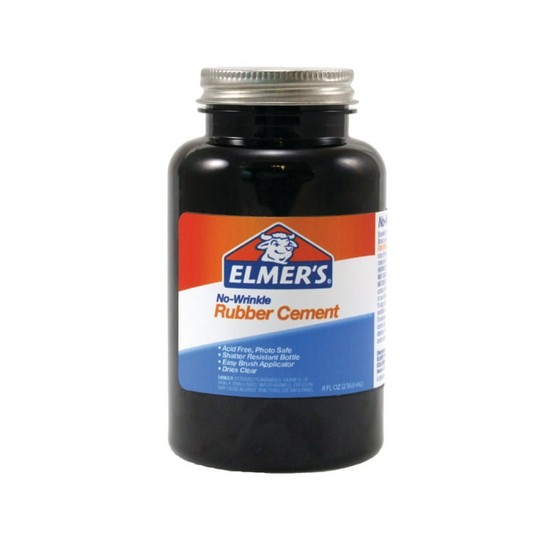 Elmer's No-Wrinkle Rubber Cement with Brush, 8 oz, Photo Elmer's No-Wrinkle Rubber Cement with Brush, 8 oz, Photo
