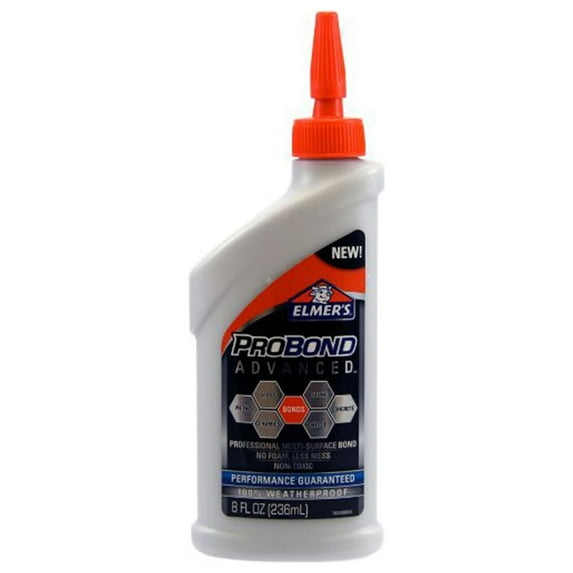 Elmer's ProBond Advanced 8-Ounce Multi-Surface Weatherproof Glue, Non-Toxic, Clear Drying