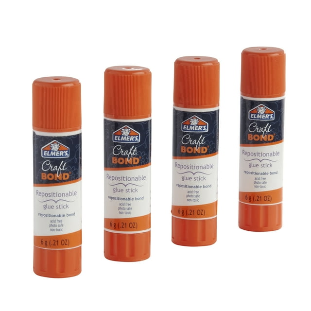 Elmer's Repositionable Glue Sticks, 4pk, .21 oz
