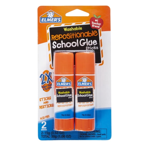 Elmer's Repositionable Picture & Poster Glue Stick, 2/Pkg.