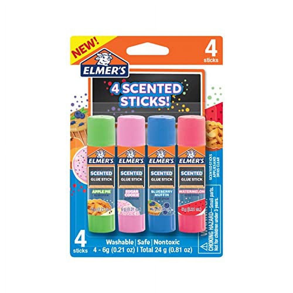 Elmer’s Scented Clear Glue Sticks, Assorted Scents, 4 Count