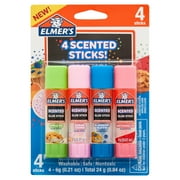 Elmer’s Scented Clear Glue Sticks, Safe and Nontoxic, Assorted Scents, 4 Count