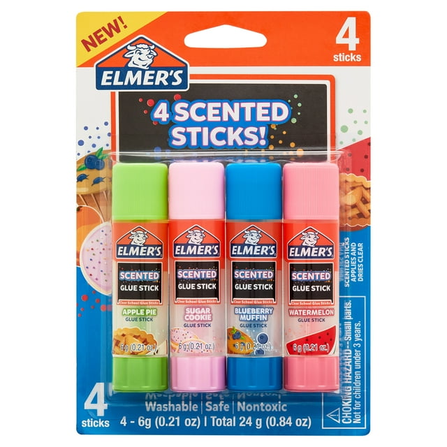 Elmer’s Scented Clear Glue Sticks, Safe and Nontoxic, Assorted Scents