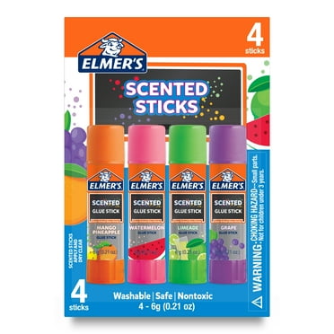 Elmer’s Scented Glue Sticks, School Glue, Clear Color, 6 Grams Each, 4 Count, 5 min Dry Time