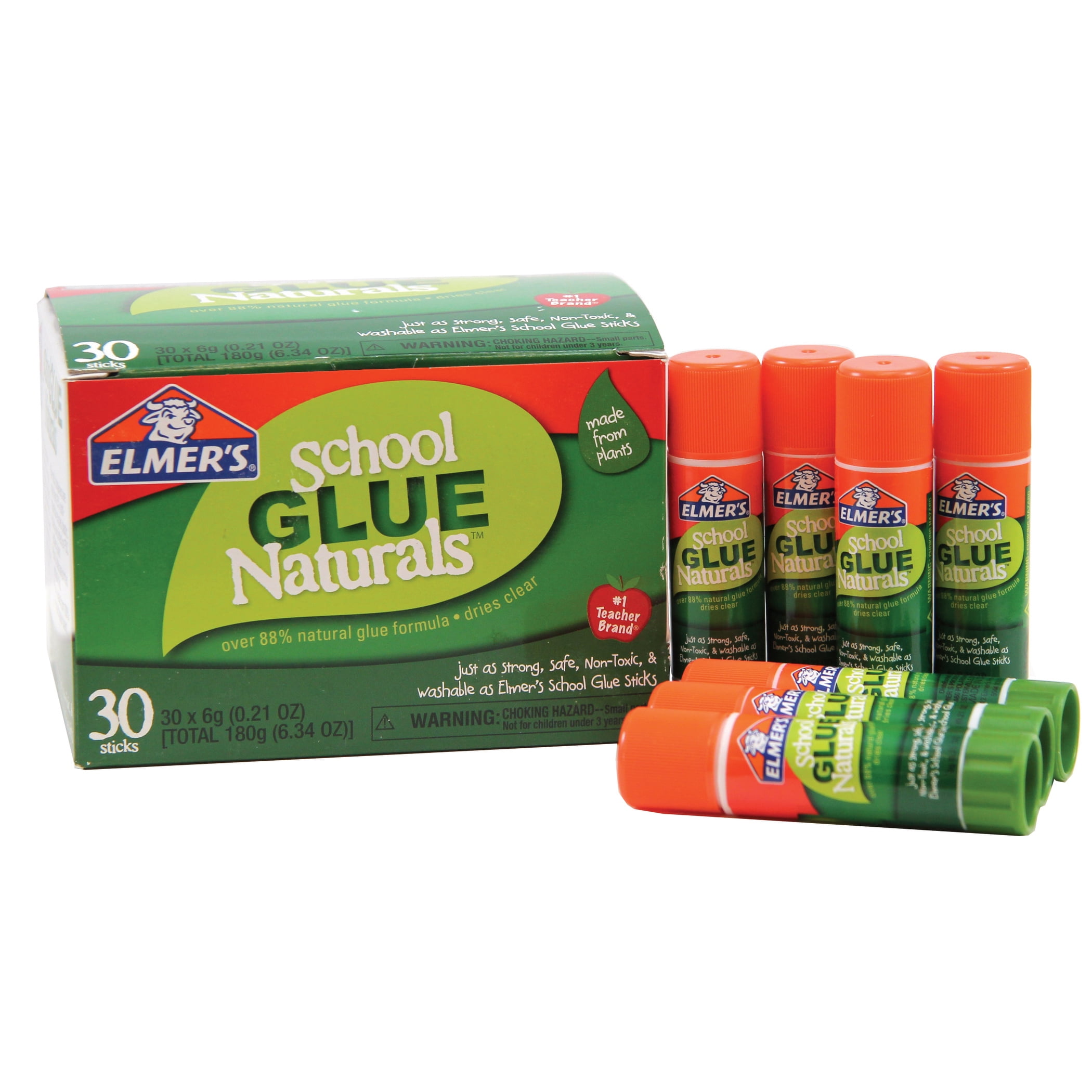 Elmer's Clear School Glue Stick, Scented, Assorted, 0.21 oz, Dries Clear,  30/Pack