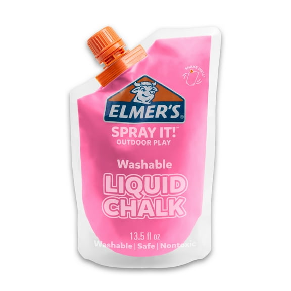 Elmer's Spray It! Outdoor Play Washable Liquid Chalk Refill Pouch, Pink, 1 Count