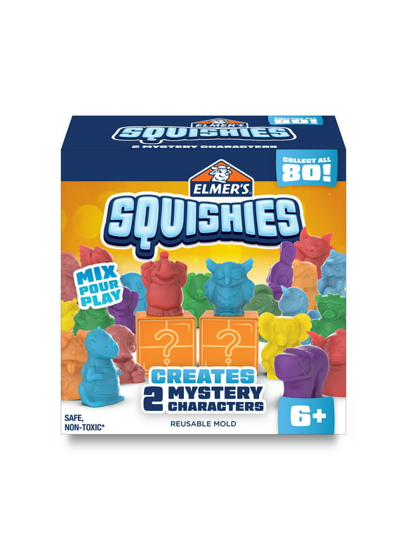 Elmer’s Squishies DIY Squishy Toy Kit, 2 Count Mystery Characters, Ages 6+