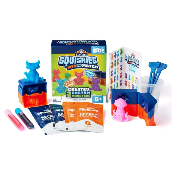 Elmer’s Squishies Mix and Match, DIY Squishy Toys, Kids Crafts, 12 Piece Kit