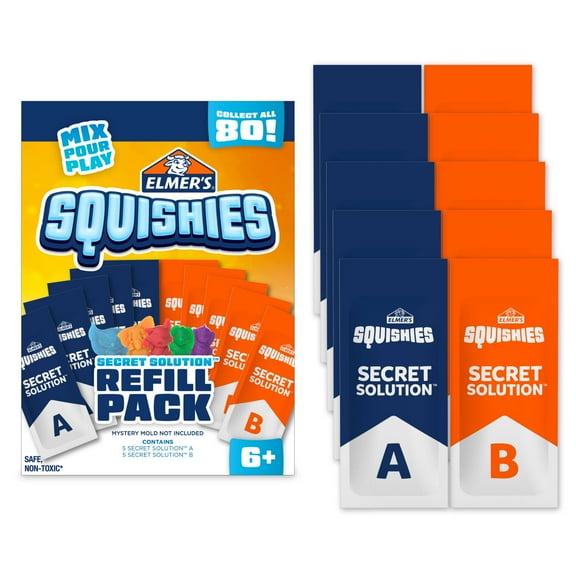 Elmers Squishies Refill Pack, Creates 5 Additional Mystery Characters, 5 Count
