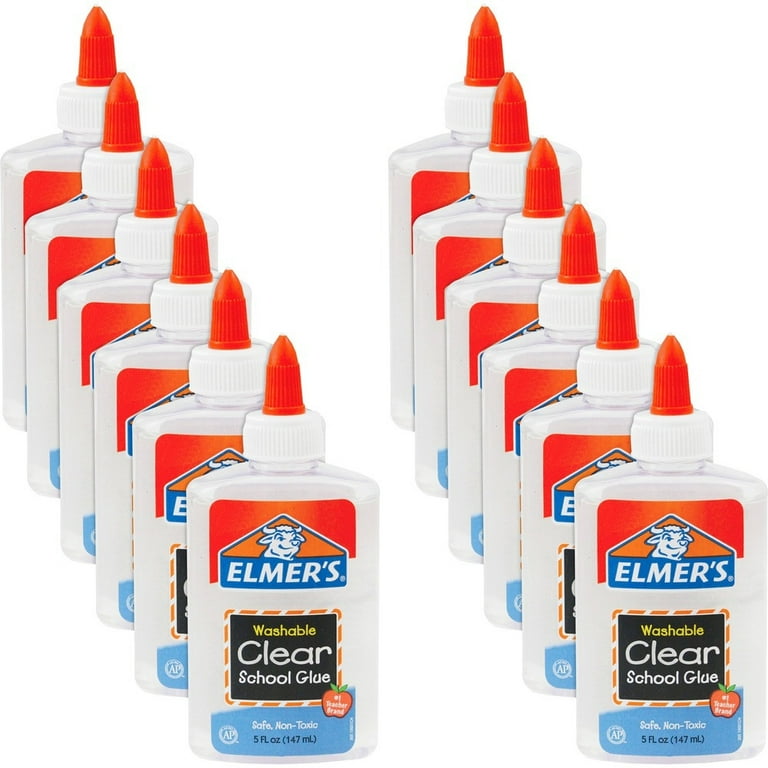 Elmer's Washable Clear School Glue - 5 oz - 12 / Bundle - Clear Elmer's Washable Clear School Glue - 5 oz - 12 / Bundle - Clear