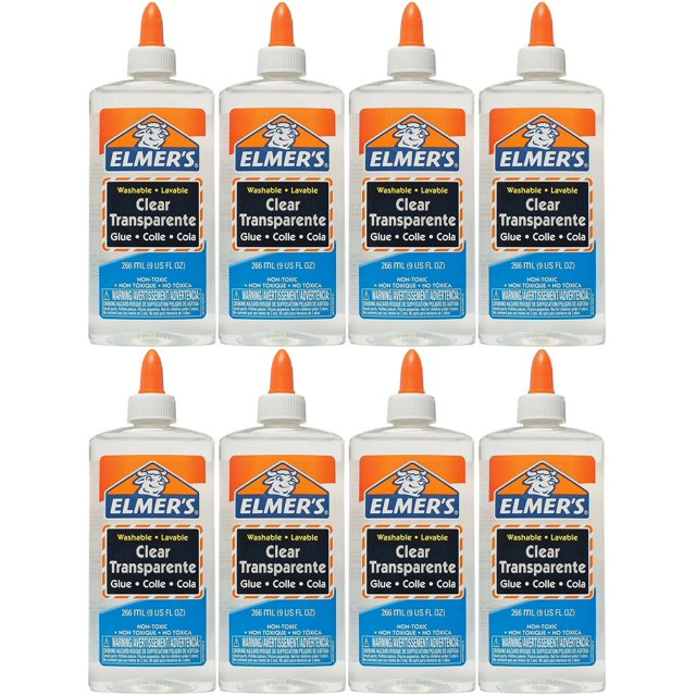 Elmer's Washable, Safe and Nontoxic Clear School Glue, Ideal for Slime
