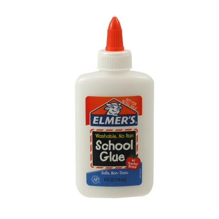 Elmer's Washable No Run School Glue, 4 Ounces, White and Dries Clear