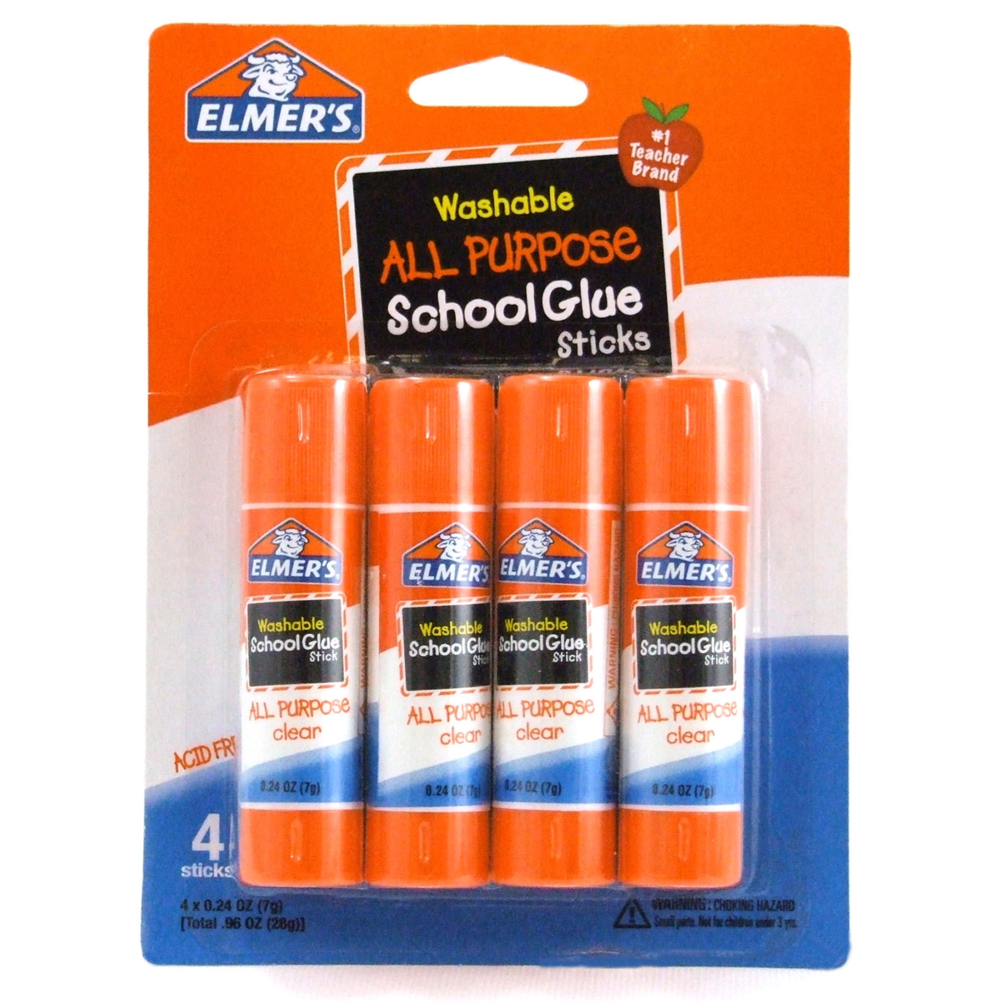 Elmer's® Washable School Glue Sticks, All Purpose, 4 per pack, 6 packs