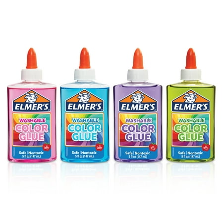product image of Elmer’s Washable Translucent Color Glue, Assorted Colors, 5 Ounces, 4 Count, Great for Making Slime