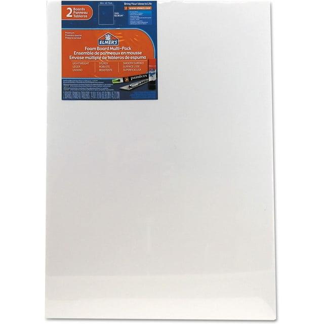 Elmer's White PreCut Foam Board MultiPacks, 18 X 24, 2/Pk