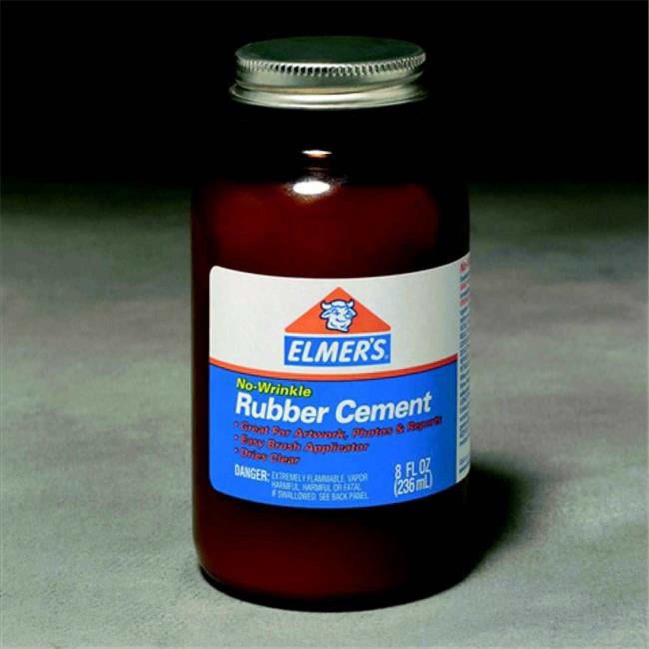 Elmers 001335 AcidFree NonToxic NonWrinkle PhotoSafe Waterproof Rubber Cement With Brush In