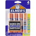 thumbnail image 1 of Elmers Disappearing Purple Glue Sticks with Bonus Re-Stick Glue Stick, 3 + 1 Pack, 1 of 8