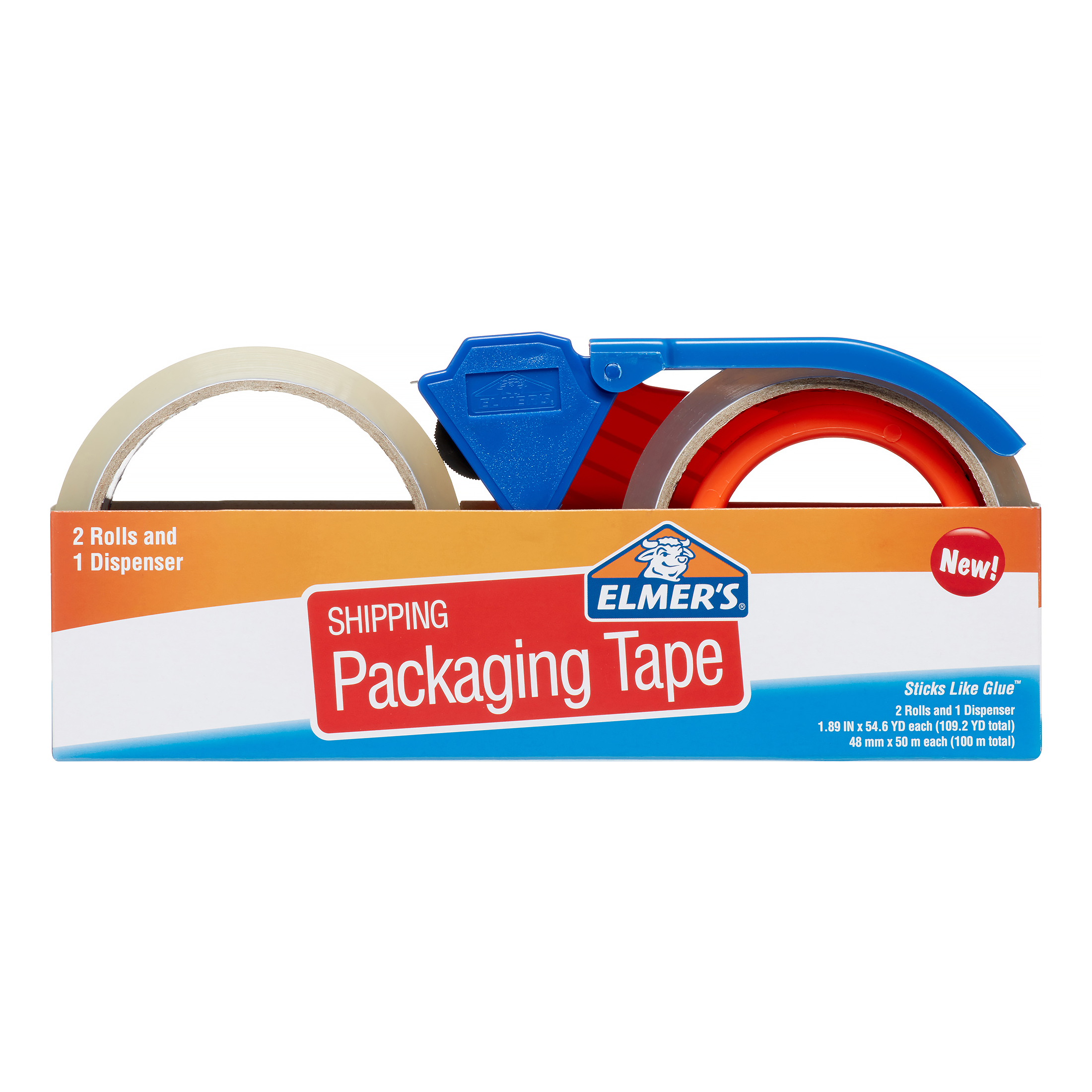 Elmers Packaging Tape & Dispenser, 3 Ct