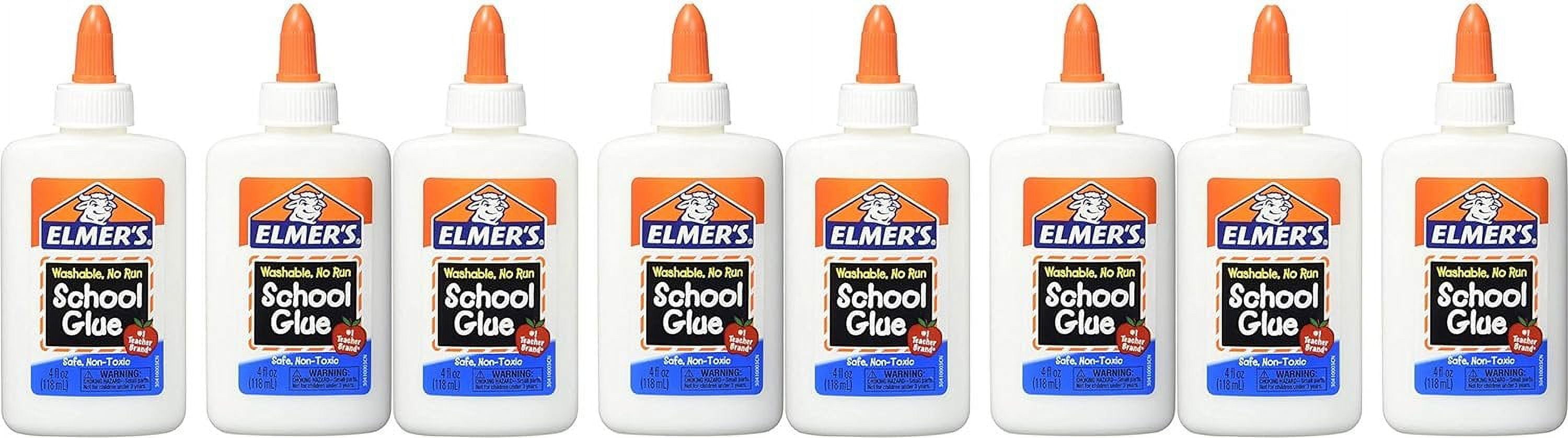 Elmers Washable No-Run School Glue, 4 oz, 1 Bottle E304 - Pack of 2 4 Pack