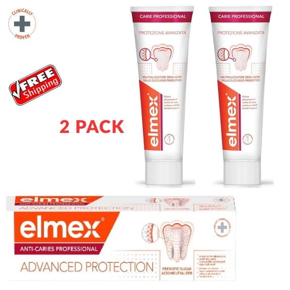 Elmex Anti-Decays Advanced Protection Toothpaste 75ml Pack of 2 Made in Italy