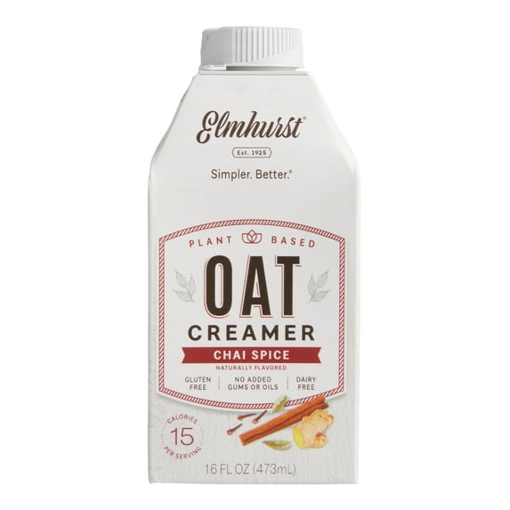 Elmhurst Chai Spice Oat Creamer 16 oz. Pack of 4