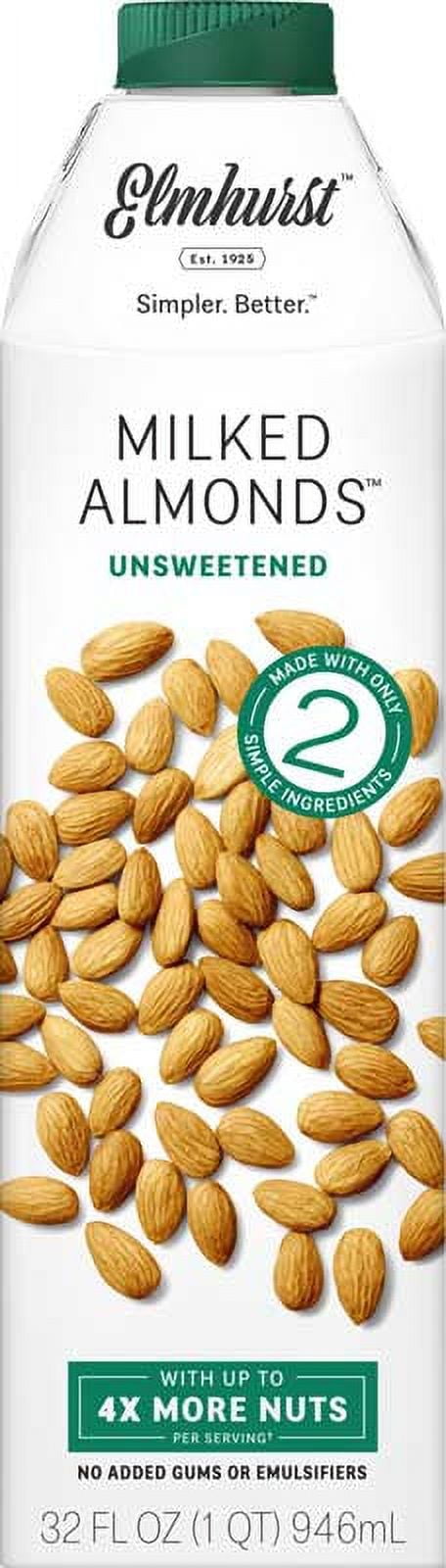 Elmhurst Milked Unsweetened Almonds, 32 Fluid Ounce - Walmart.com