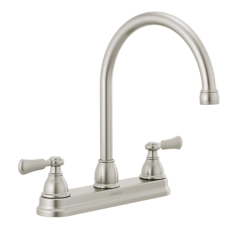Elmhurst Two Handle Standard Kitchen Faucet with Twist Aerator in