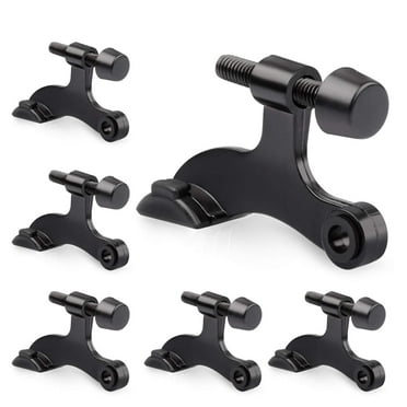 Elmimny 6 Pack Hinge Pin Door Stopper Black - Adjustable Heavy Duty Hinge Pin Door Stop with Black Rubber Bumper Tips