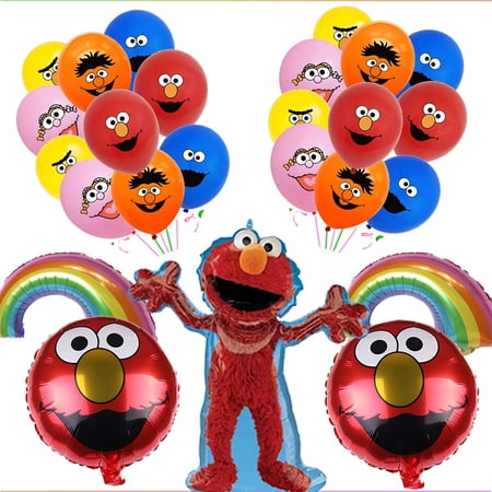 Elmo Balloons Party Supplies Decor Set Decorations Kit Fans Birthday