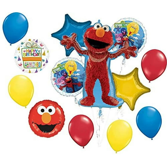 Elmo Birthday Party Supplies 13pc Balloon Bouquet Decorations