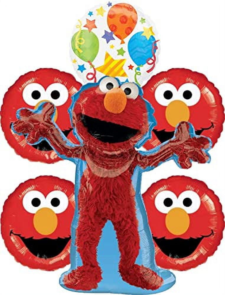 Elmo Birthday Party Supplies 6pc Balloon Bouquet Decorations - Walmart.com