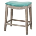 thumbnail image 1 of Elmo Bonded Leather Counter Stool Mystique Gray Frame, Turquoise, 1 of 2