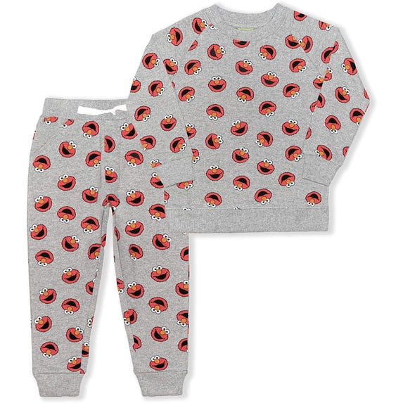 Elmo Boys 2 Piece All Over Print Crewneck and Jogger Set, Infant