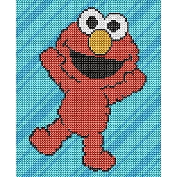 Elmo Diamond Painting Kit, Fun DIY Crafts for Adults, Round Diamond Art Canvas, 9" x 11"