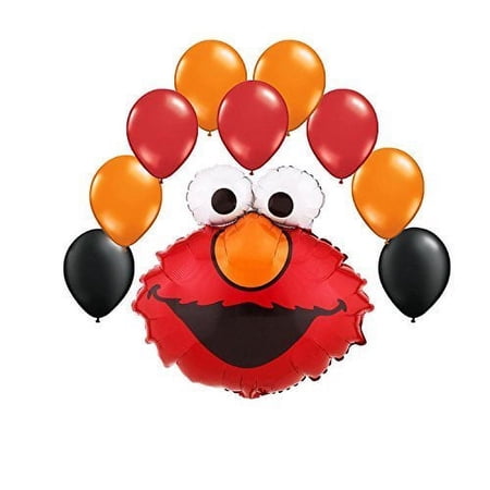 Elmo Face Balloon Bouquet 10 pc
