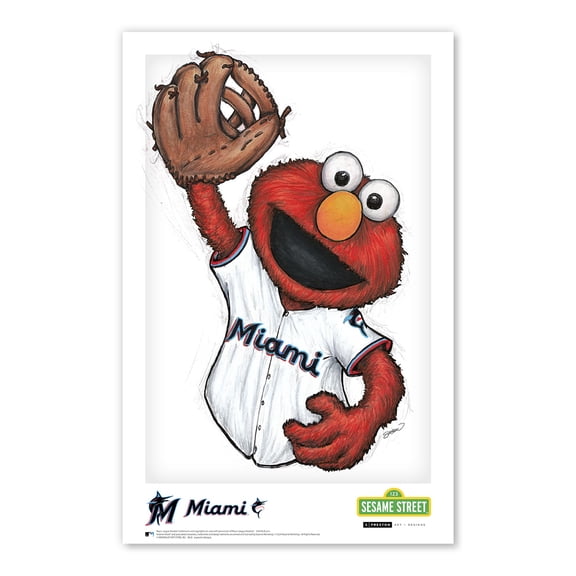 Elmo Miami Marlins 11" x 17" Sesame Street Poster Print