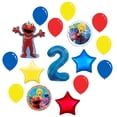 thumbnail image 1 of Elmo Sesame Street  2nd Birthday Party 16 Piece Supplies Balloon Decoration Bouquet Set, 1 of 1