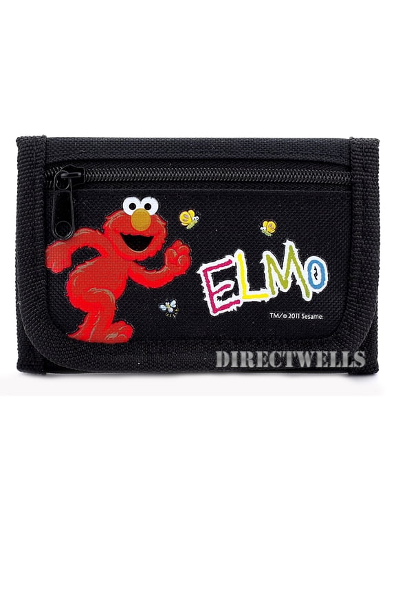 Elmo Sesame Street Black Trifold Wallet