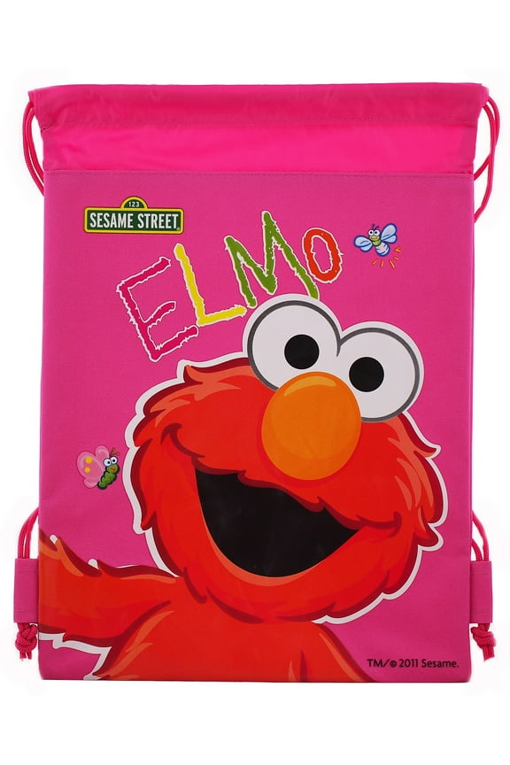 Elmo Sesame Street Pink Drawstring Bag