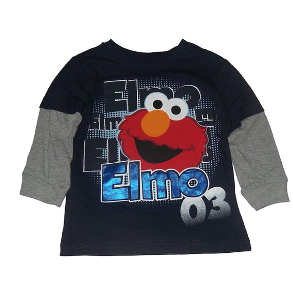 Elmo Toddler Boys Shirt Screenprint Navy Tee 4T