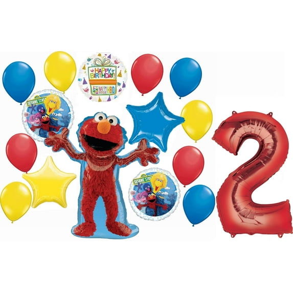 Elmo and Friends 2nd Birthday Party Supplies Balloon Bouquet Decorations