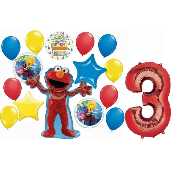 Elmo and Friends 3rd Birthday Party Supplies Balloon Bouquet Decorations