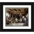 thumbnail image 1 of Elmore, Alfred 31x26 Black Ornate Wood Framed with Double Matting Museum Art Print Titled - News From India: Tavern Scene, 1 of 4